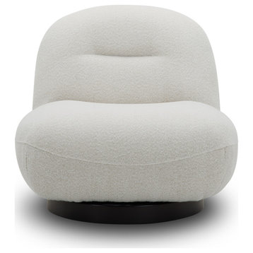 Modrest Renee Modern Cream Fabric Swivel Chair