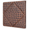Hammered Copper Tile with Diamond Design, Set of 8
