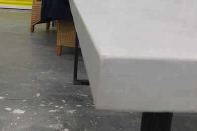 light grey concrete table 2 x 1 mtr