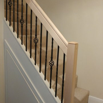 Maple railing for basement stairs