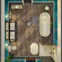 Houzz Voters Pick Moody Bathroom to Update the CLUEDO Board Game