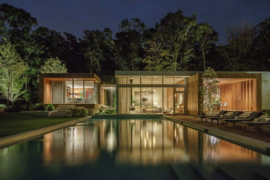 Photo of a backyard landscaping in New York.