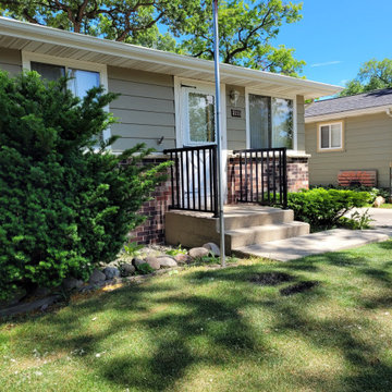 before and after mailboxes, exterior doors and hand rails