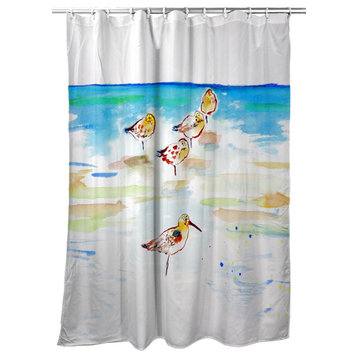 Betsy Drake Five Sanderlings Shower Curtain