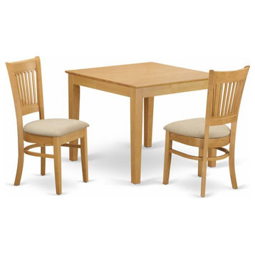 3-Piece Dining Room Set, Kitchen Dinette Table and 2 Chairs With Cushion