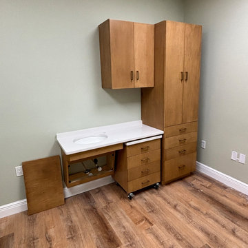 Real Wood Commercial Custom Cabinets and Workstations