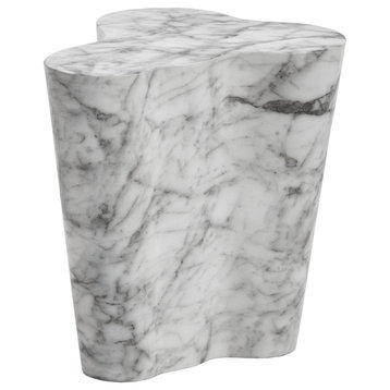 Ava End Table, Small, Marble Look