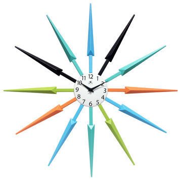Celeste Multicolored 24" Sunburst Wall Clock
