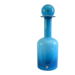 HOLMEGAARD GULVASE BOTTLE WITH BALL STOPPER IN BLUE - Vases
