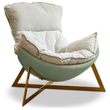Technical Cloth Lounge Eggshell Chair, Snail Sofa Chair Imitation Linen Fabric-Shell Whitetechnical Cloth34.3x43.3x37