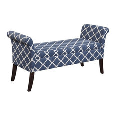 Convenience Concepts Designs4Comfort Garbo Bedroom Bench, Blue