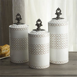 American Atelier White Canister Set - Kitchen Canisters And Jars