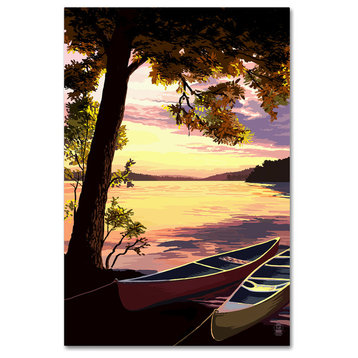 Lantern Press 'Canoes' Canvas Art, 30" x 47"