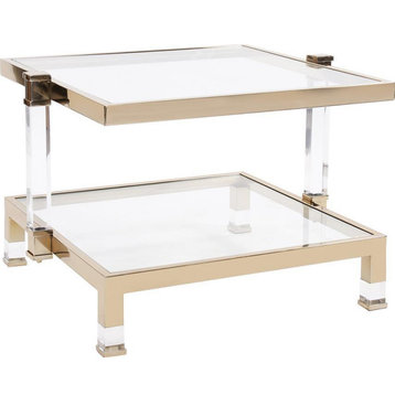 Side Table HOWARD ELLIOTT GOLDWYN Rectangular Clear Hand-Polished