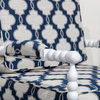 DTY Indoor Living Silverthorne Spindle Chair, White/Navy Moroccan Tile