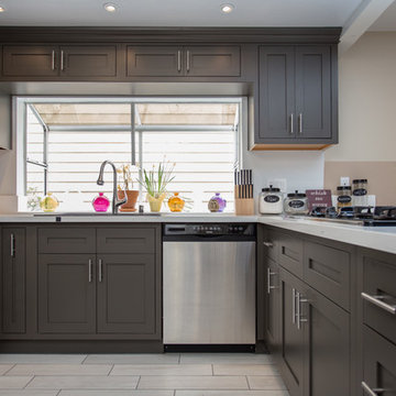 Dark Grey Shaker Style Inset Cabinets