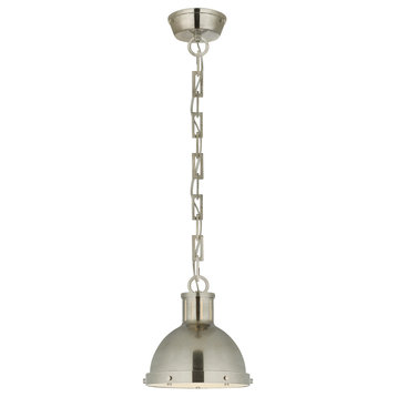 Hicks Pendant, 1-Light, Antique Nickel, Frosted Acrylic, 8.75"W
