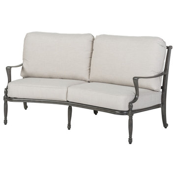 Bel Air Curved Loveseat, Shade/Cast Silver