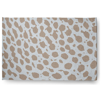 Leopard Pattern Modern & Contemporary Chenille Area Rug, Brown, 4'x6'