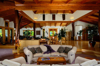 Living room - tropical living room idea in Hawaii