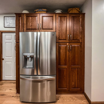Cherry Cabinets with Pecan Stained Finish, Windemere Quartz Countertops