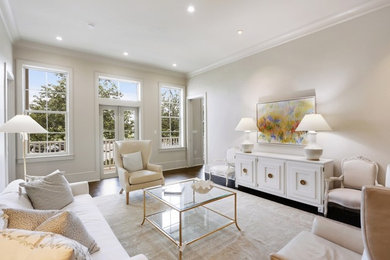 Trendy living room photo in New Orleans