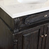 Baymore Bathroom Vanity, Charcoal Gray Finish, Gray and White Stone Marble Top