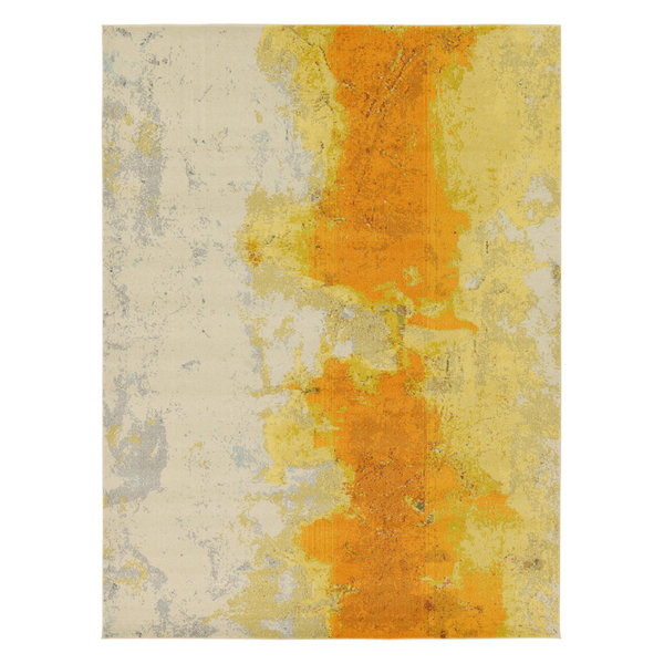 Unique Loom Yellow Estrella Rustic 9' 0 x 12' 0 Area Rug