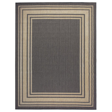 Nourison Horizon Indoor/Outdoor 10' x 14' Charcoal Modern Rug