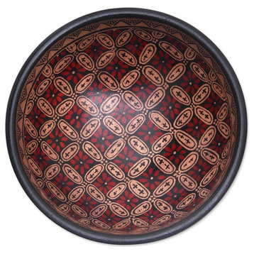 Handmade Truntum Parade Batik wood decorative bowl - Indonesia