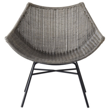 Kamala Gray Stained Rattan Lounge Chair