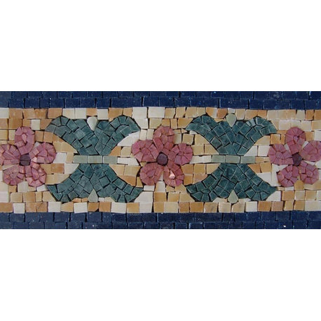 Mosaic Border, Floral Marble, 6"x12"