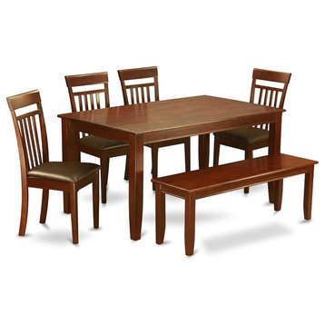 6 PC Kitchen Table Set With Bench-Kitchen Table And 4 Dinette Chair And Bench