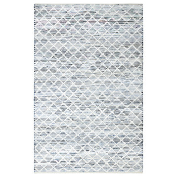 Blue Jeans and Cotton Flat Weave Rug, 10'x14'