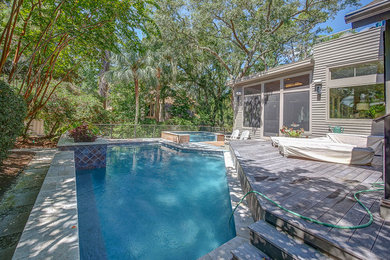 Inspiration for a modern pool remodel in Atlanta