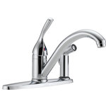 Delta - Delta 134/100/300/400 Series 1-Handle Kitchen Faucet with Integral Spray, Chrome - Delta faucets with DIAMOND Seal Technology perform like new for life with a patented design which reduces leak points, is less hassle to install and lasts twice as long as the industry standard*. You can install with confidence, knowing that Delta faucets are backed by our Lifetime Limited Warranty.  *Industry standard is based on ASME A112.18.1 of 500,000 cycles.