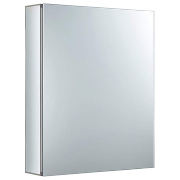 Bathroom Medicine Cabinet, Aluminum, Recessed/Surface Mount, 20"x24"