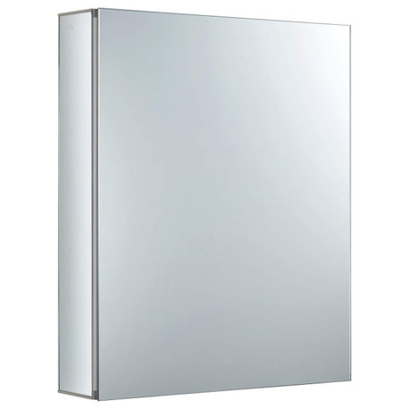 Bathroom Medicine Cabinet, Aluminum, Recessed/Surface Mount, 20"x24"