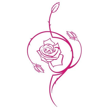 Rose Thorn Wall Decal, Pink, 47"x91"