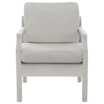 Safavieh Genoa Upholstered Arm Chair, Light Grey