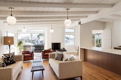 Inspiration for a mid-century modern home design remodel in Los Angeles