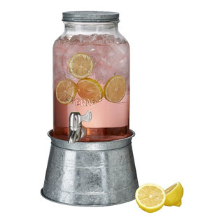 Glass Drink Dispenser For Parties Set Of 21 Gallon Glass Jar Beverage  Dispensers