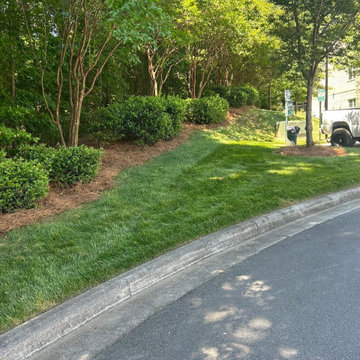 Custom Turf Landscape Area with Stone Border