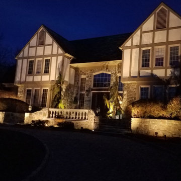 Lighting makes for a powerful statement on this gorgeous home