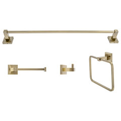 3-Pieces Gold Bathroom Hardware Set Stainless Steel Wall Mounted Bathroom Accessories Kit