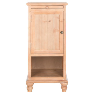 Carl One Cabinet End Table With Pull Out Tray Honey Natural