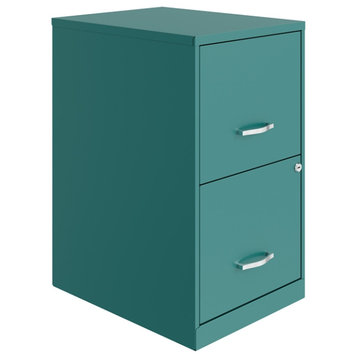 Space Solutions 18in 2 Drawer Metal File Cabinet Teal/Turquoise
