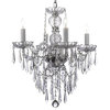 Authentic All Crystal Chandelier With Crystal Icicles, Silver
