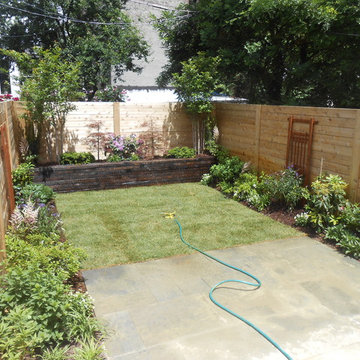 Brownstone Backyard Landscape Design & Bluestone Patio