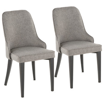 Lumisource Nueva Chair, Black Metal and Gray, Set Of 2